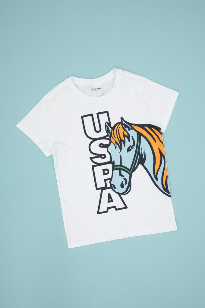 Erkek Çocuk Beyaz Bisiklet Yaka Süprem Tişört