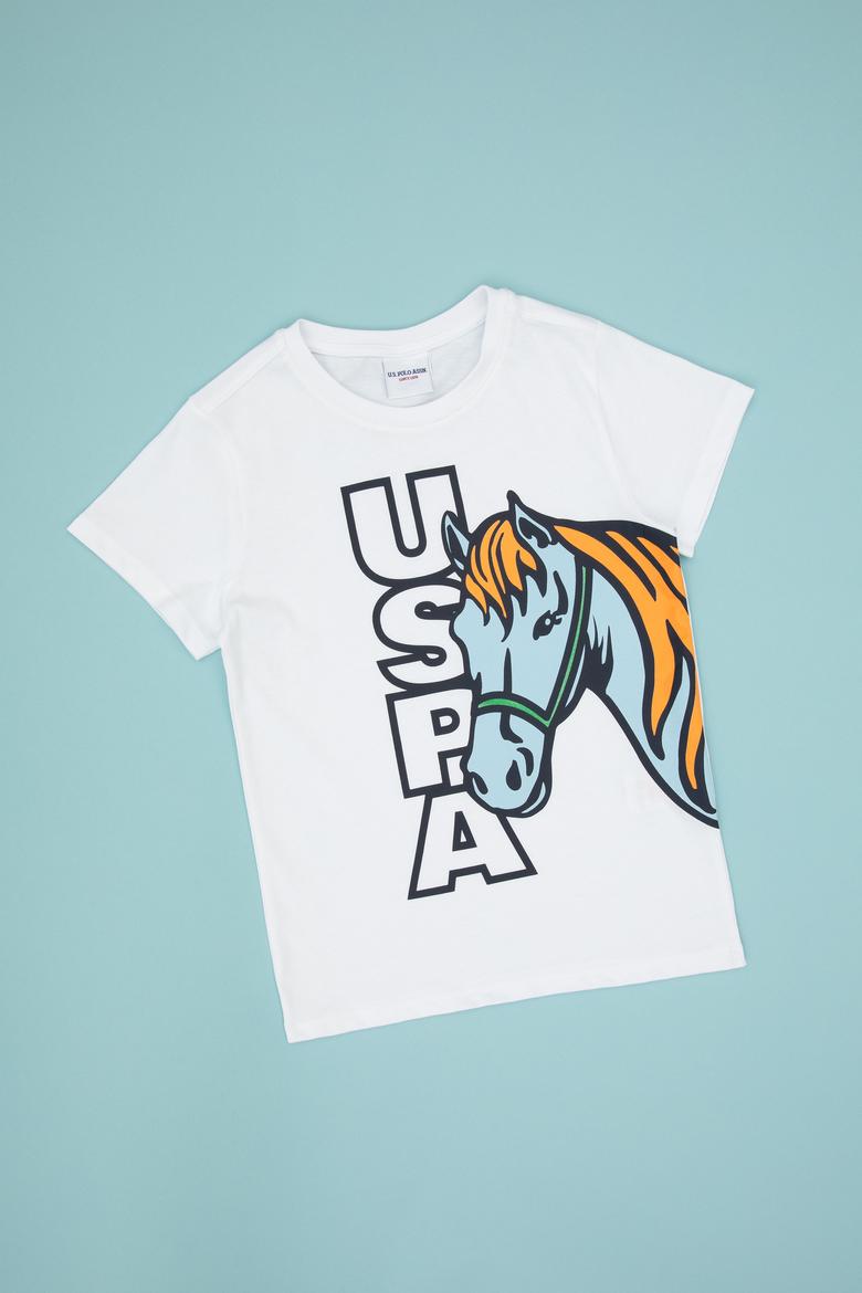 Erkek Çocuk Beyaz Bisiklet Yaka Süprem Tişört