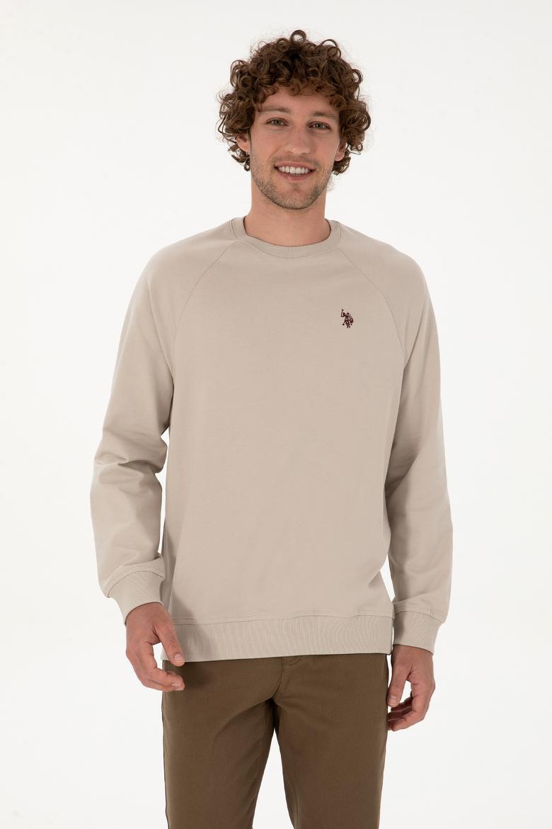 Erkek Regular Fit Bisiklet Yaka Taş İnce Basic Sweatshirt