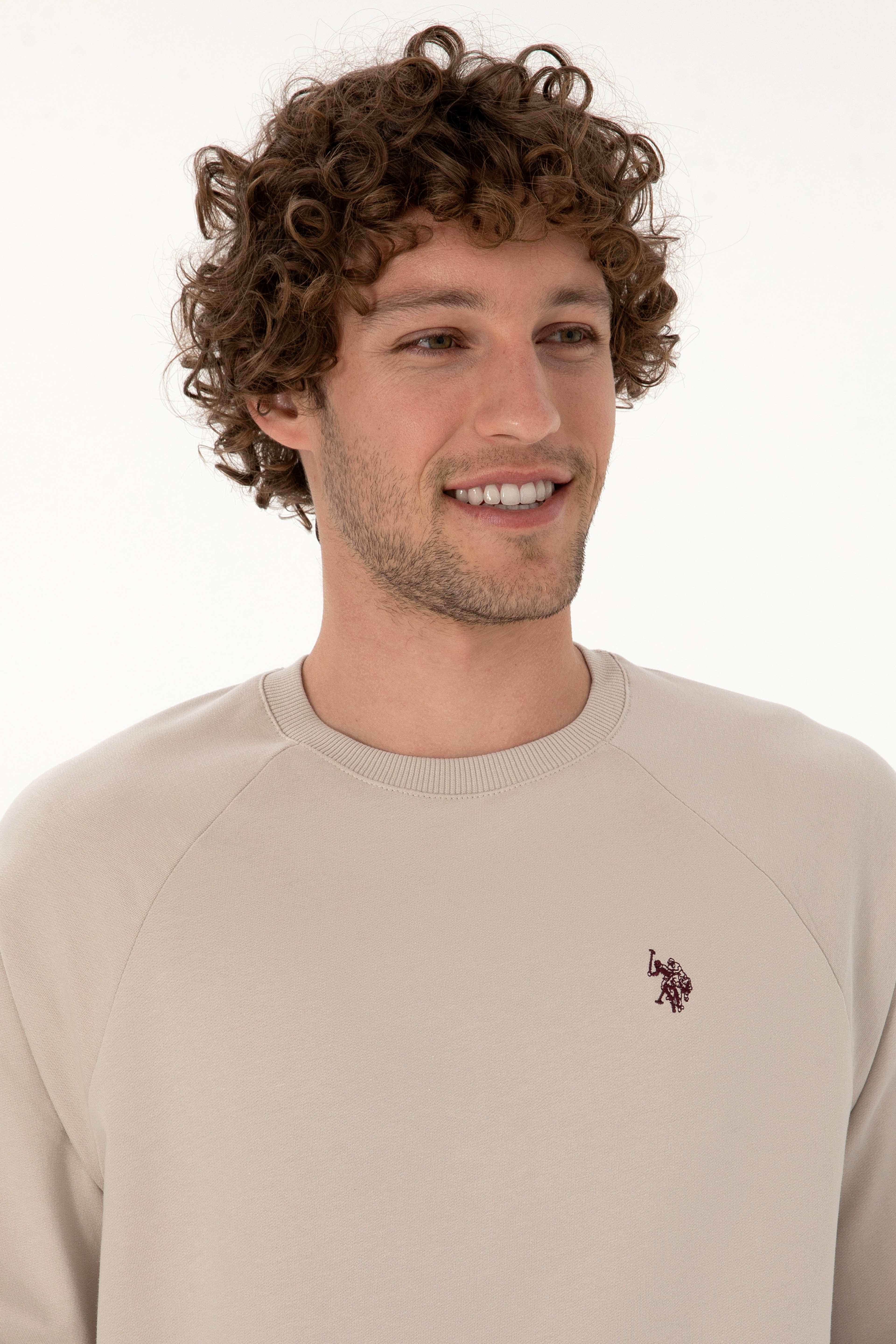 Erkek Regular Fit Bisiklet Yaka Taş İnce Basic Sweatshirt - Image 2