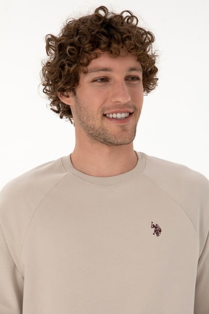 Erkek Regular Fit Bisiklet Yaka Taş İnce Basic Sweatshirt