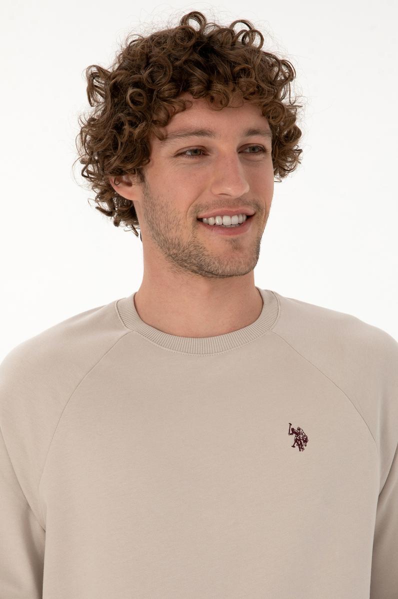 Erkek Regular Fit Bisiklet Yaka Taş İnce Basic Sweatshirt