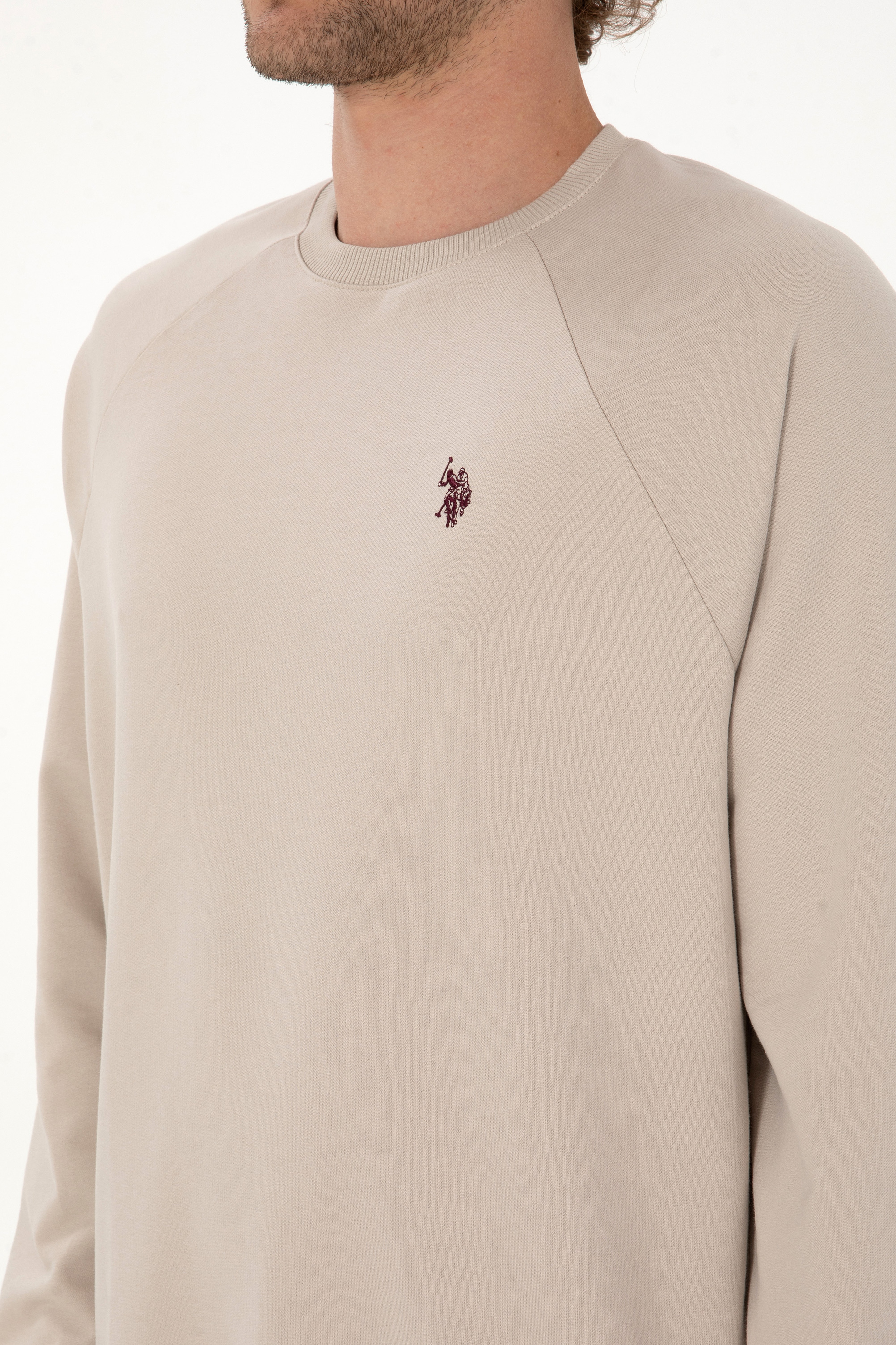 Erkek Regular Fit Bisiklet Yaka Taş İnce Basic Sweatshirt - Image 7