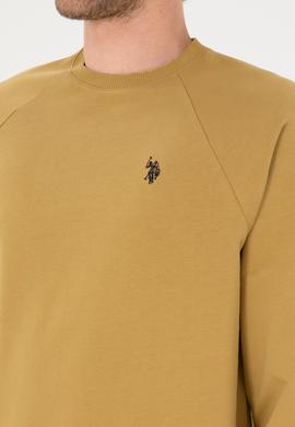 Erkek Regular Fit Bisiklet Yaka Hardal İnce Basic Sweatshirt - 50313752089