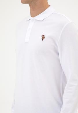 Erkek Regular Fit Polo Yaka Beyaz Basic Sweatshirt - 50313772006