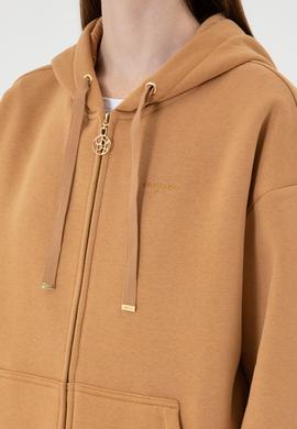 Kadın Camel Şardonlu Kapüşonlu Sweatshırt - 50314130055