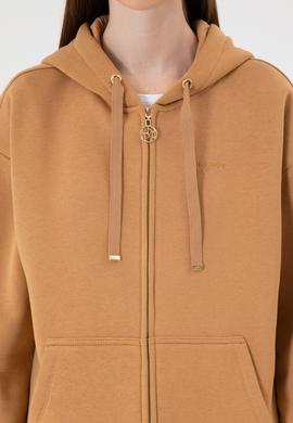Kadın Camel Şardonlu Kapüşonlu Sweatshırt - 50314130055