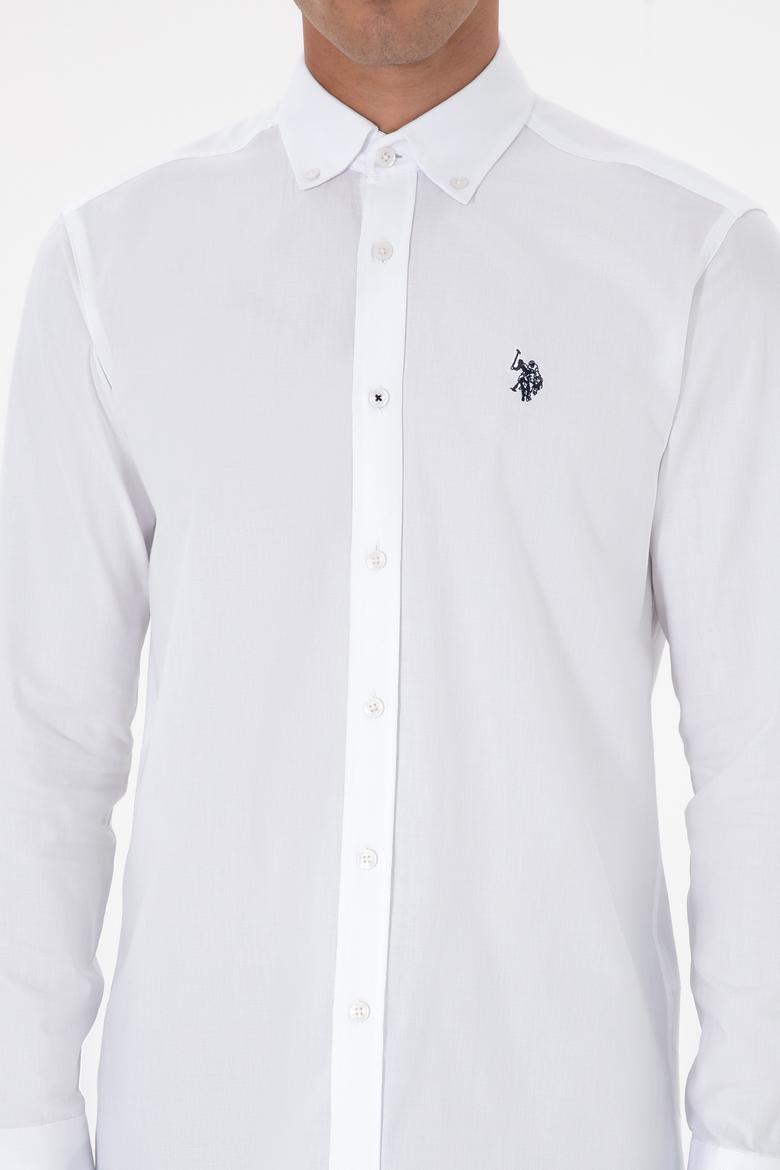 Erkek Beyaz Uzun Kollu Basic Gömlek - 50307674006