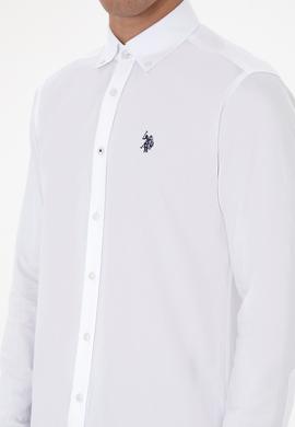 Erkek Beyaz Uzun Kollu Basic Gömlek - 50307674006