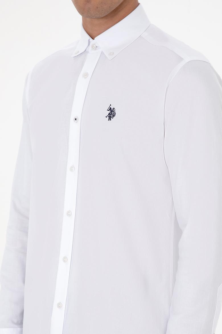 Erkek Beyaz Uzun Kollu Basic Gömlek - 50307674006