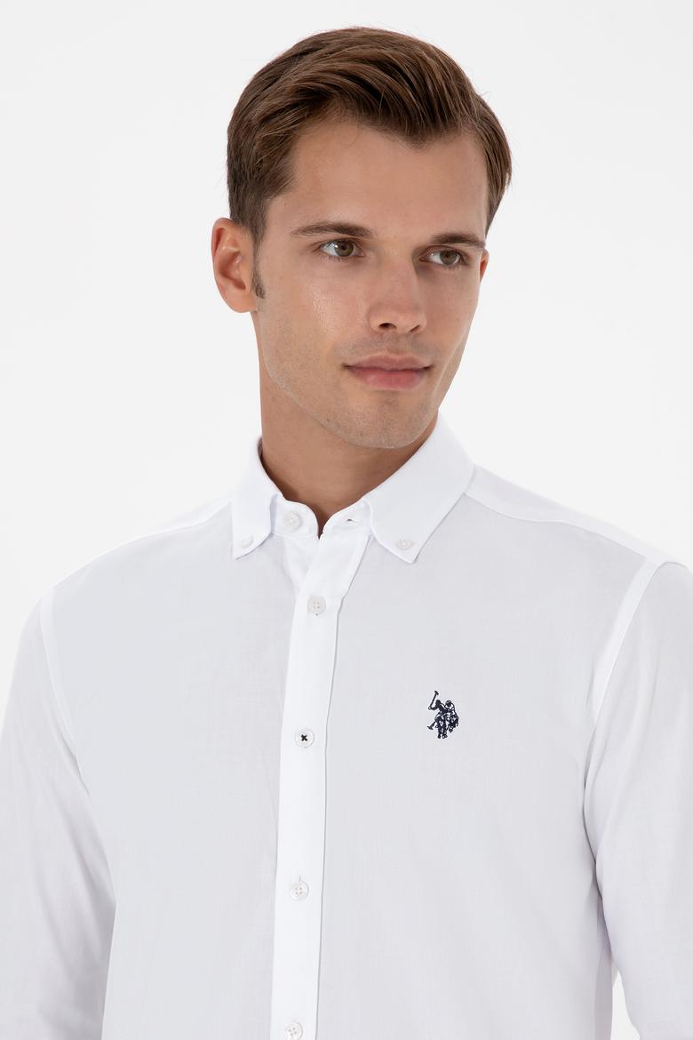 Erkek Beyaz Uzun Kollu Basic Gömlek - 50307674006