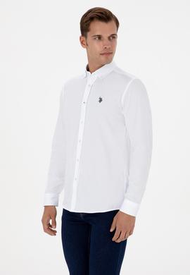 Erkek Beyaz Uzun Kollu Basic Gömlek - 50307674006