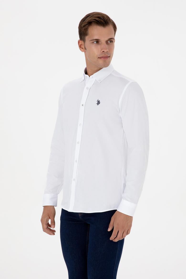 Erkek Beyaz Uzun Kollu Basic Gömlek - 50307674006