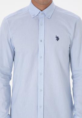 Erkek Açık Mavi Uzun Kollu Basic Gömlek - 50307674015