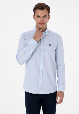 Erkek Açık Mavi Uzun Kollu Basic Gömlek - 50307674015