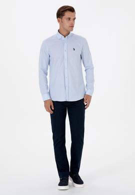 Erkek Açık Mavi Uzun Kollu Basic Gömlek - 50307674015