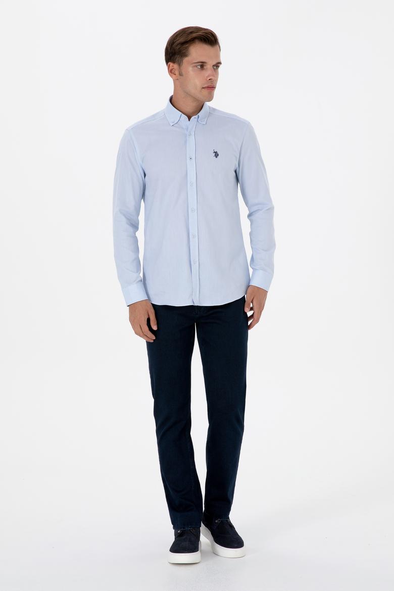 Erkek Açık Mavi Uzun Kollu Basic Gömlek - 50307674015