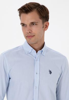 Erkek Açık Mavi Uzun Kollu Basic Gömlek - 50307674015