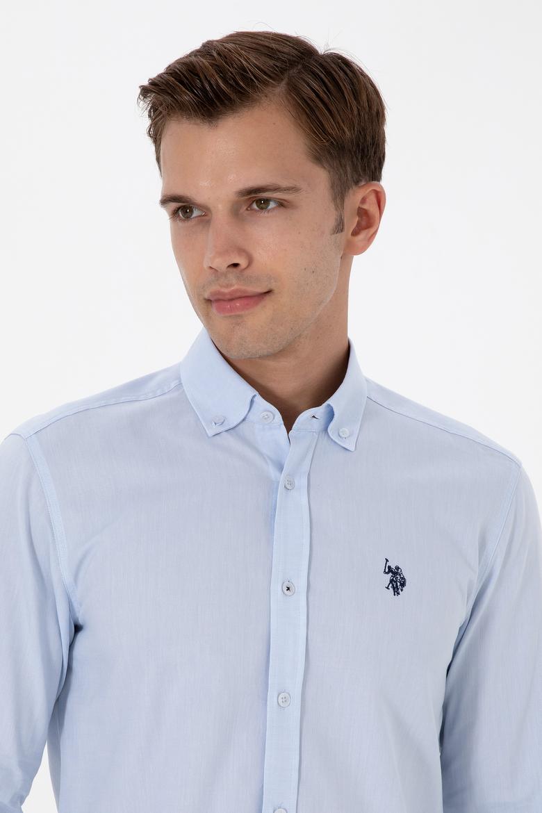 Erkek Açık Mavi Uzun Kollu Basic Gömlek - 50307674015