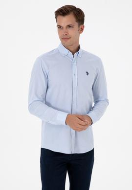 Erkek Açık Mavi Uzun Kollu Basic Gömlek - 50307674015