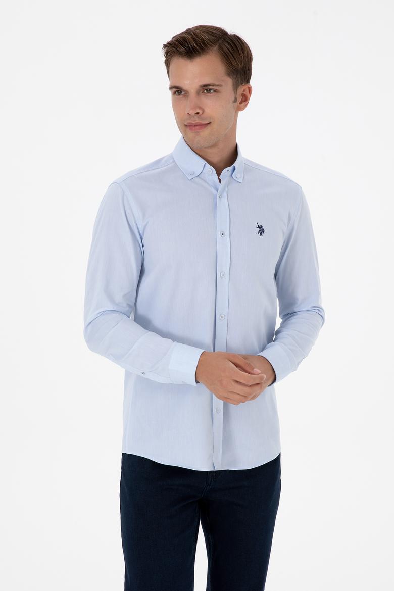 Erkek Açık Mavi Uzun Kollu Basic Gömlek - 50307674015