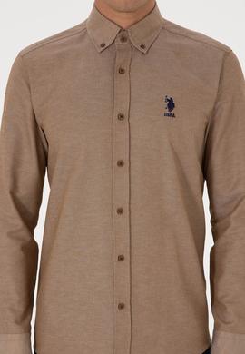 Erkek Haki Uzun Kollu Basic Gömlek - 50307693039