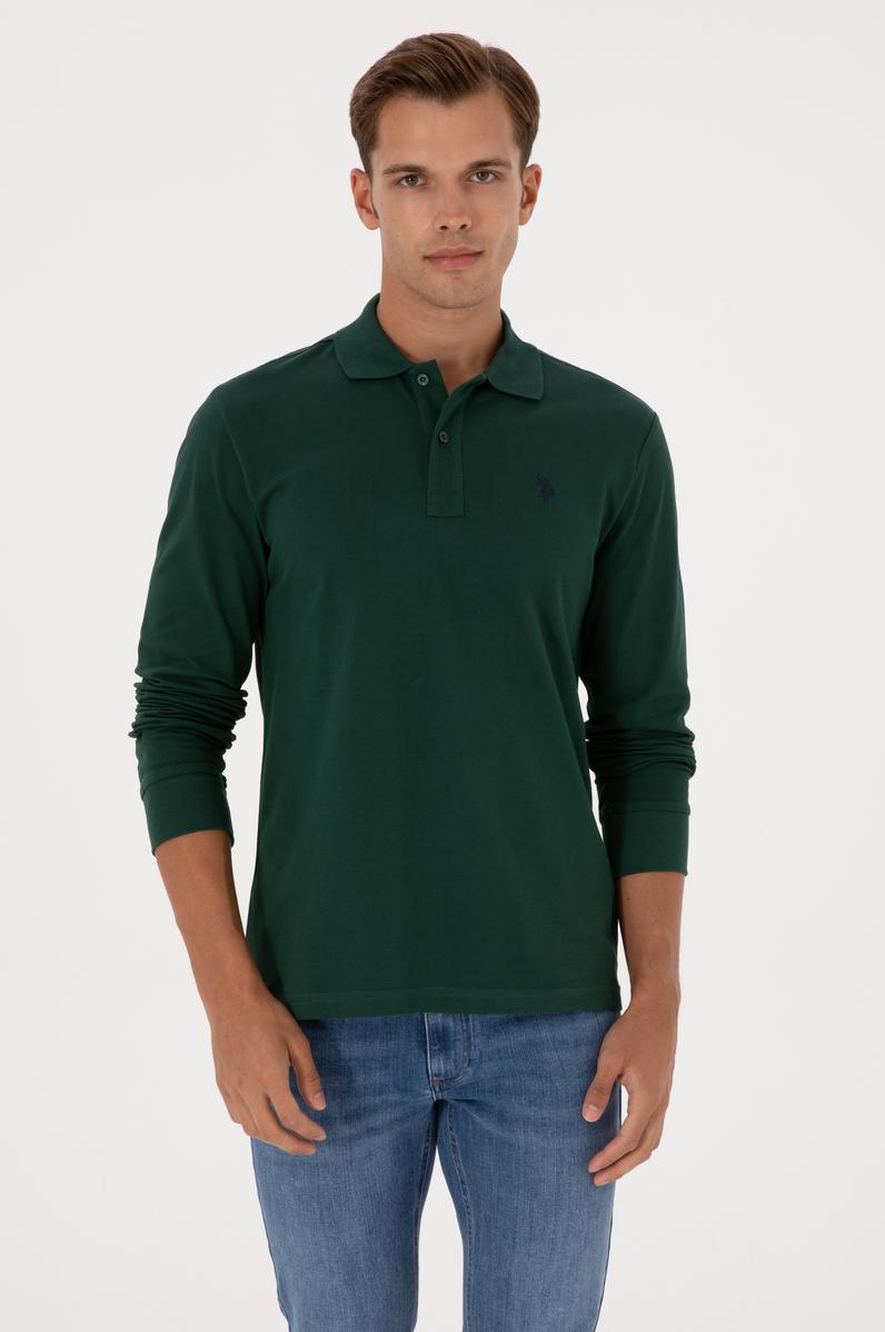 Erkek Koyu Yeşil Basic Sweatshirt