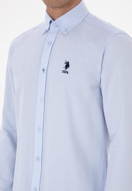 Erkek Açık Mavi Uzun Kollu Basic Gömlek - 50307693021