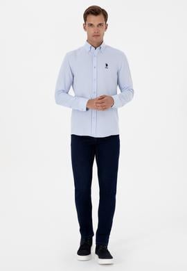 Erkek Açık Mavi Uzun Kollu Basic Gömlek - 50307693021