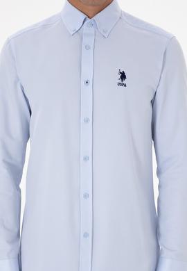 Erkek Açık Mavi Uzun Kollu Basic Gömlek - 50307693021