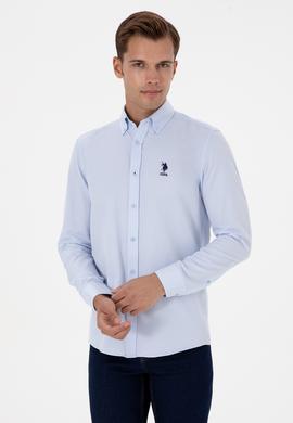 Erkek Açık Mavi Uzun Kollu Basic Gömlek - 50307693021