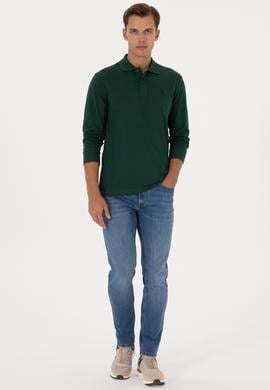 Erkek Koyu Yeşil Basic Sweatshirt - 50307688116