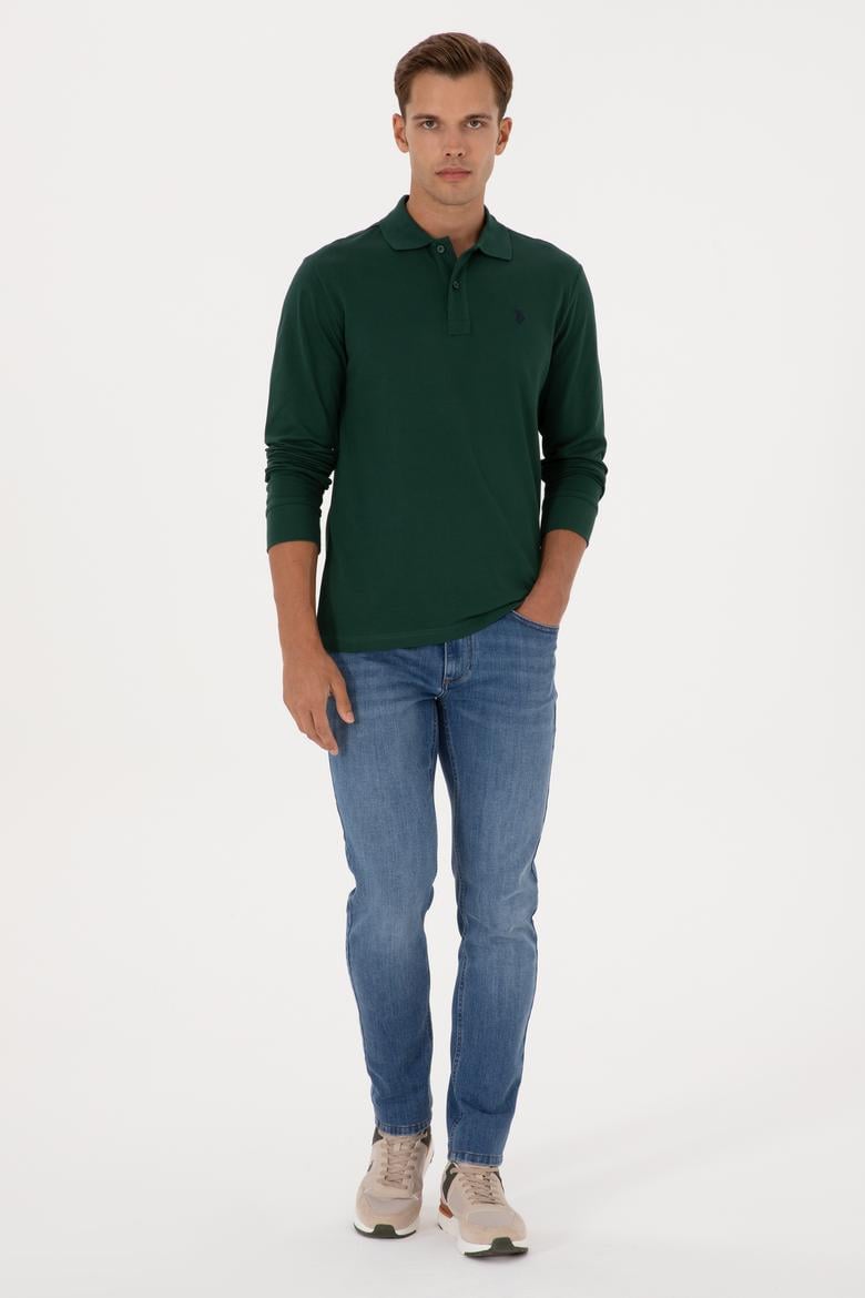 Erkek Koyu Yeşil Basic Sweatshirt - 50307688116