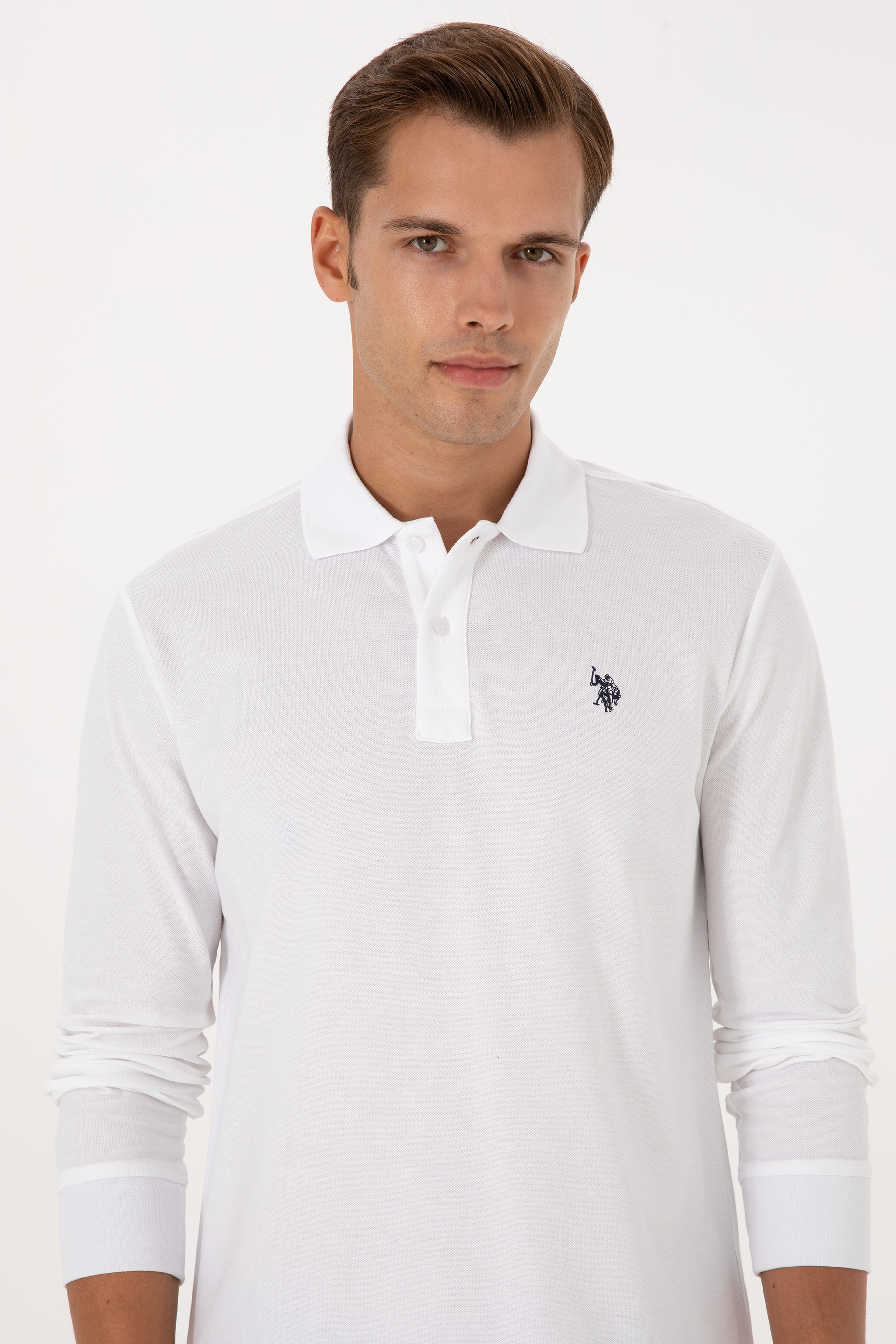Erkek Regular Fit Polo Yaka Bakır Basic Sweatshirt