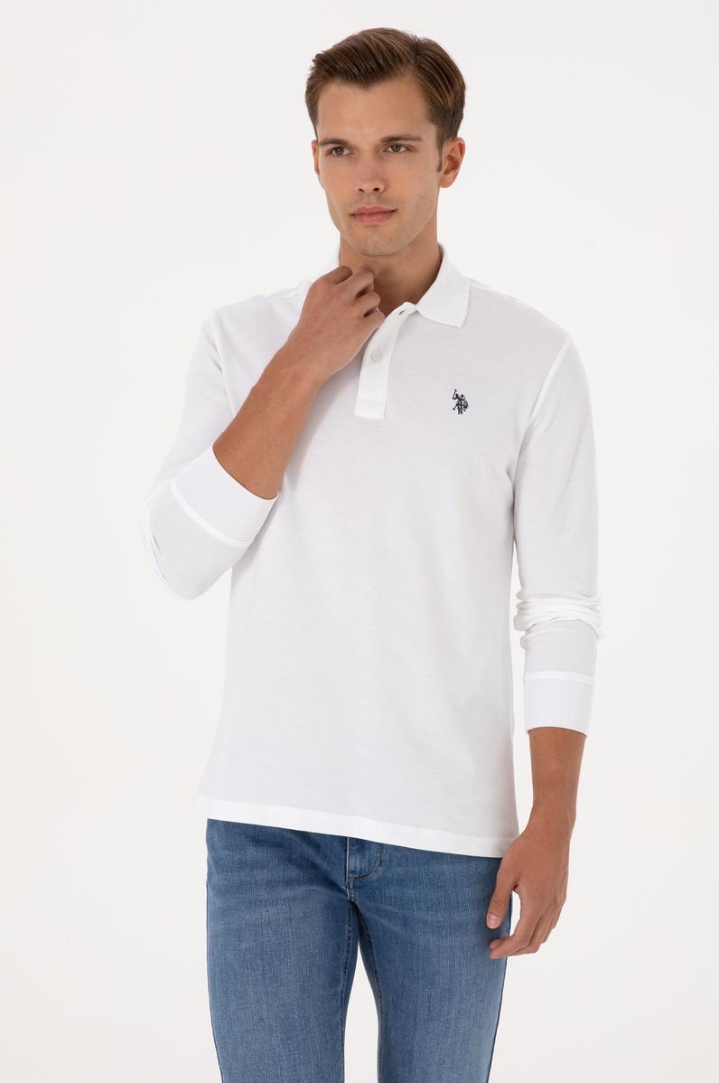 Erkek Beyaz Basic Sweatshirt