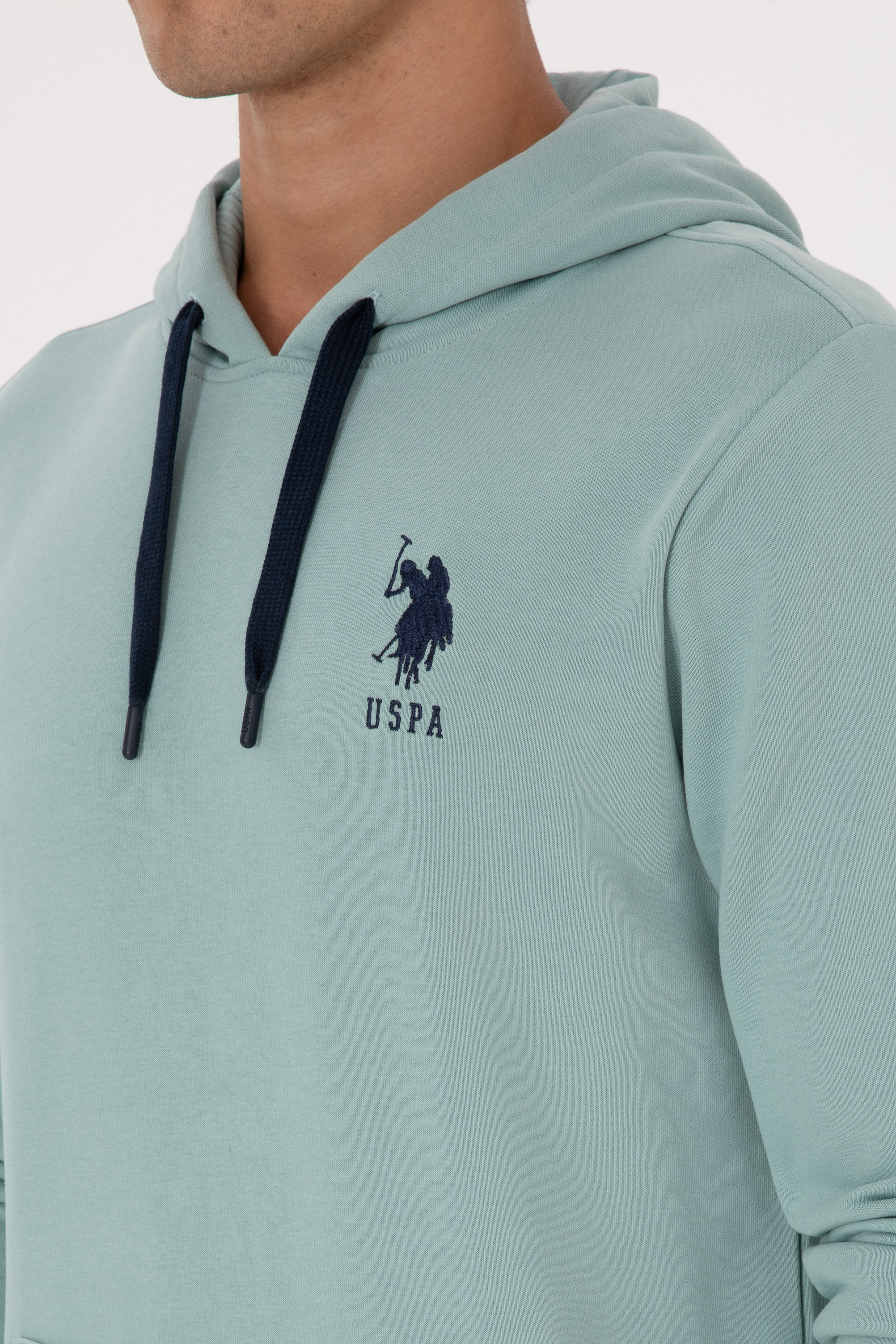 Erkek Regular Fit Kapüşonlu Mint Basic Sweatshirt - Image 7