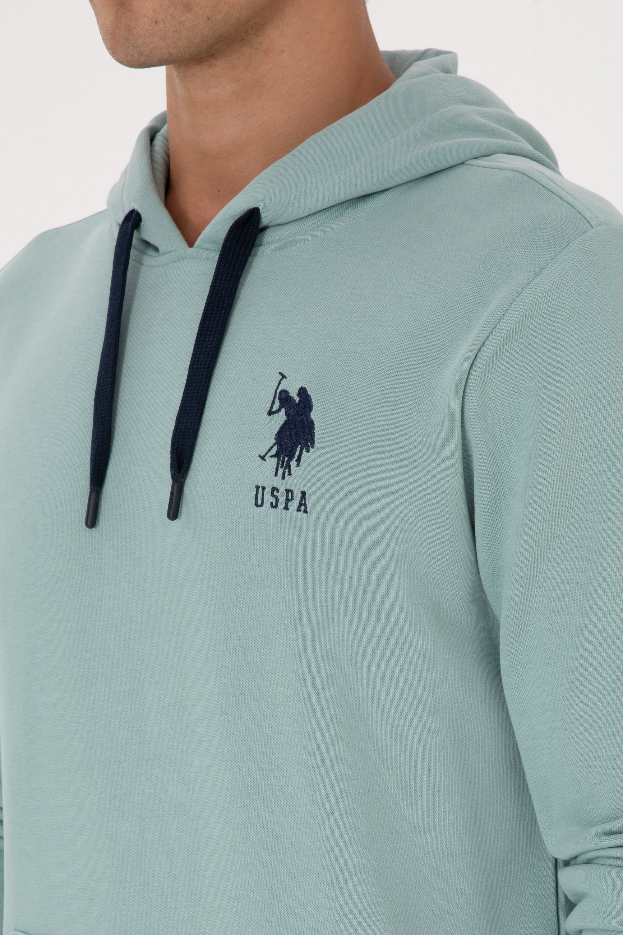 Erkek Regular Fit Kapüşonlu Mint Basic Sweatshirt