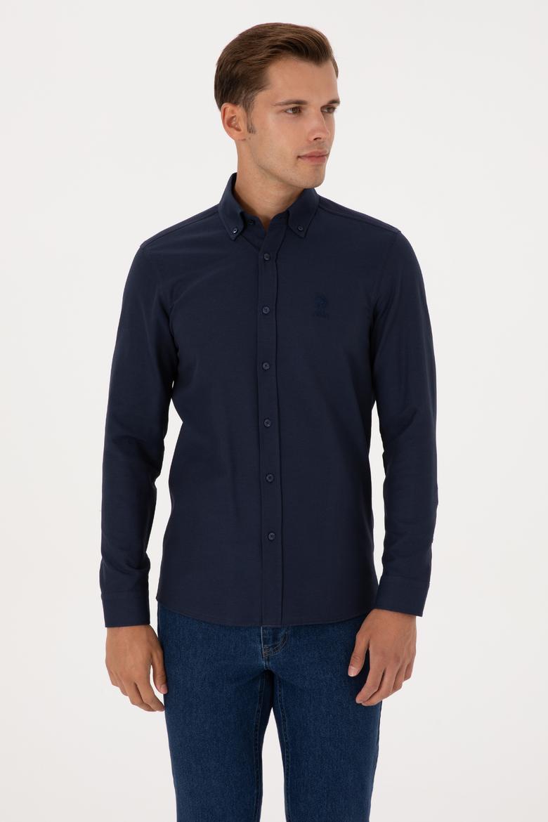 Erkek Lacivert Uzun Kollu Basic Gömlek - 50307701013