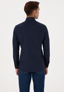 Erkek Lacivert Uzun Kollu Basic Gömlek - 50307701013
