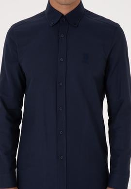 Erkek Lacivert Uzun Kollu Basic Gömlek - 50307701013
