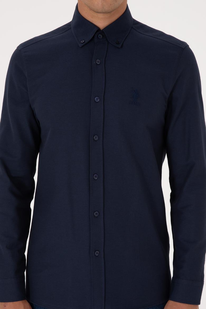 Erkek Lacivert Uzun Kollu Basic Gömlek - 50307701013