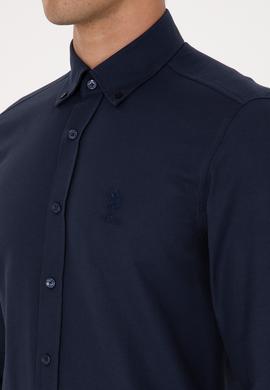 Erkek Lacivert Uzun Kollu Basic Gömlek - 50307701013