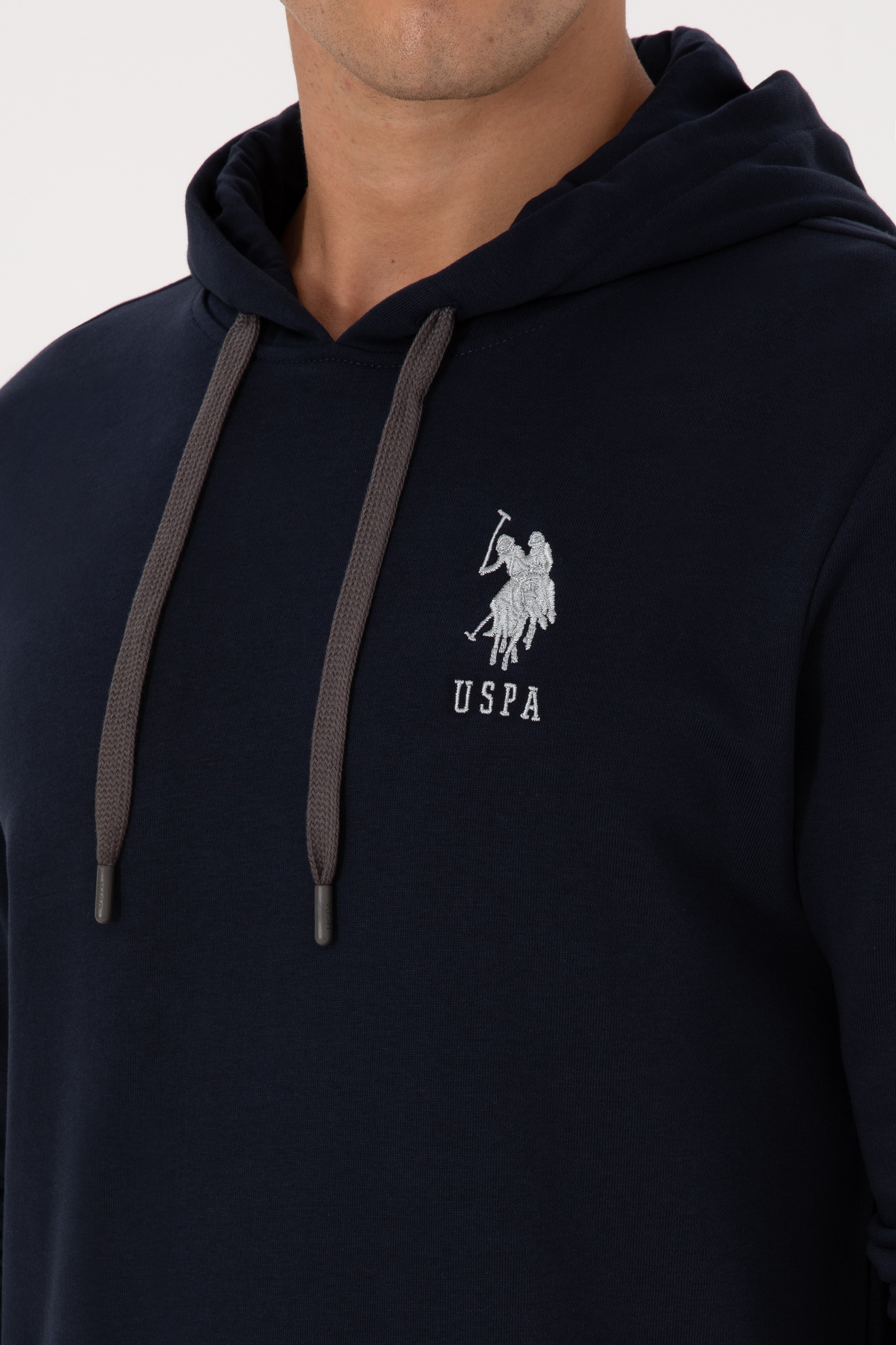 Erkek Regular Fit Kapüşonlu Lacivert Basic Sweatshirt