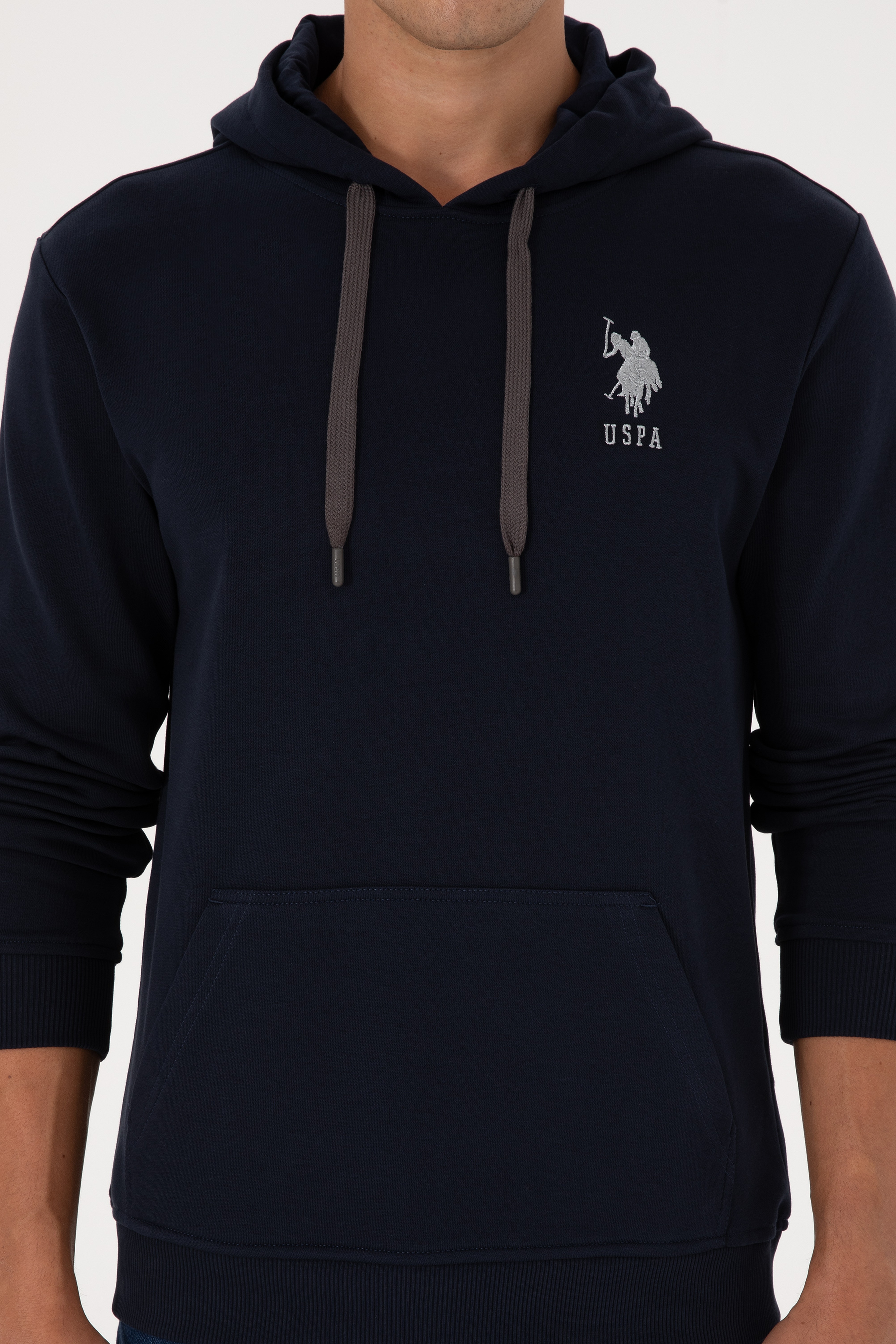 Erkek Regular Fit Kapüşonlu Lacivert Basic Sweatshirt - Image 6