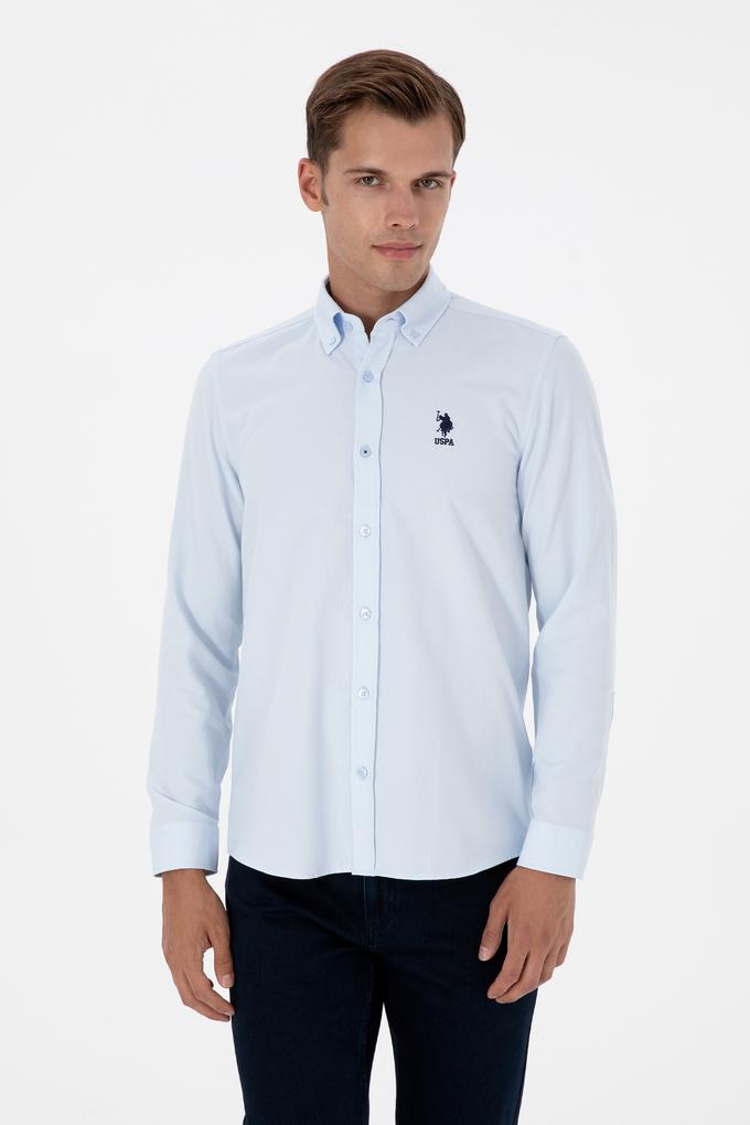 Erkek Açık Mavi Uzun Kollu Basic Gömlek