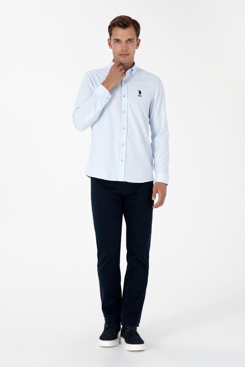 Erkek Açık Mavi Uzun Kollu Basic Gömlek - 50307701007