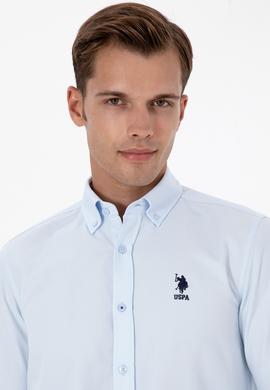 Erkek Açık Mavi Uzun Kollu Basic Gömlek - 50307701007