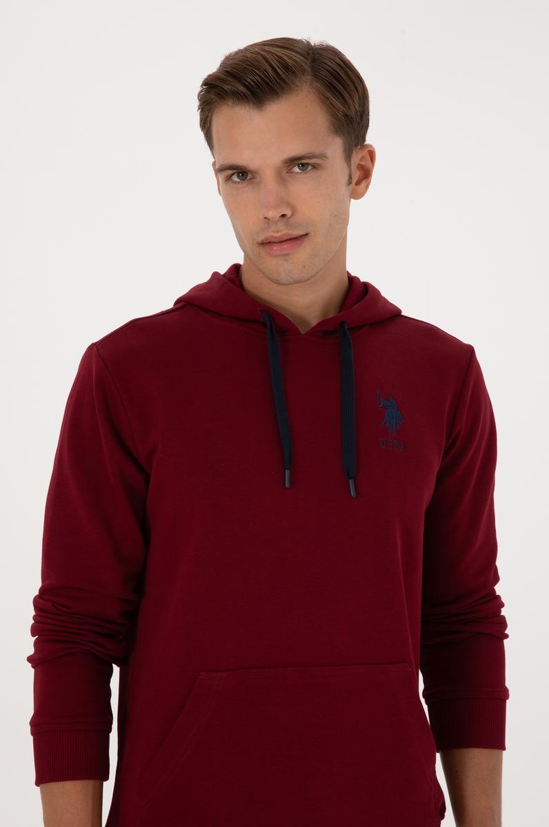 Erkek Bordo Basic Sweatshirt