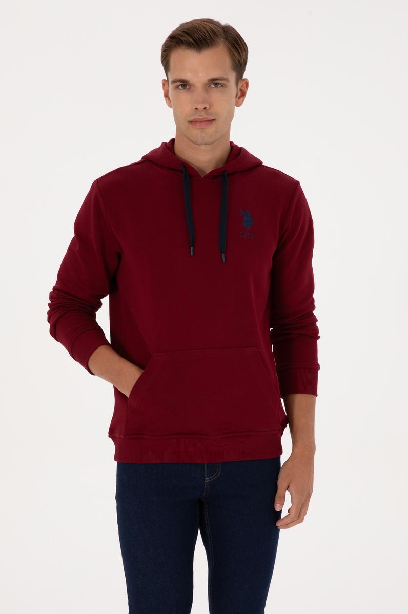 Erkek Bordo Basic Sweatshirt