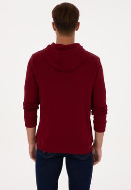Erkek Bordo Basic Sweatshirt - 50307703084